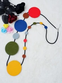 1 Vòng Cổ Nữ Phong Cách Bohemian Thời Trang Trang Sức Bằng Gỗ Nhiều Màu Sắc - Đầy màu sắc - Xem 5