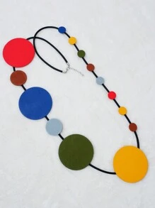 1 Vòng Cổ Nữ Phong Cách Bohemian Thời Trang Trang Sức Bằng Gỗ Nhiều Màu Sắc - Đầy màu sắc - Xem 4