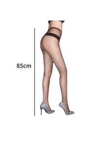 1pc Women's Sexy Rhinestone Fishnet Stockings With Hollow-Out Design - Multicolor - View 2