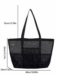 A Com Borda Costurada, Cor Sólida, Dobrável E Para Natação E Fitness, Também Adequado Para Armazenamento De Brinquedos De Banheiro, Leve, Grande Capacidade, Bolsa De Praia De Malha Portátil, Perfeita Para Viagens Em Família, Férias, Feriado, Praia, Camping E Caminhadas Mochila Escolar, Mochila De Volta Às Aulas, Grande Capacidade, Portátil, Adequado Para Meninas Adolescentes Mulheres Estudantes Universitárias, Perfeita Para Volta Às Aulas, Faculdade, Ensino Fundamental, Ensino Médio