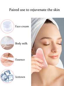 2pcs/Set Pink Acrylic Beauty Bar Facial Massage Roller For Women's Skin Care - Pink - View 2