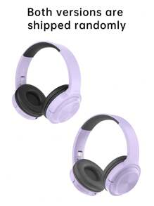 Wireless Headphones HD High Resolution Audio Stereo Comfortable Earmuffs Foldable Lightweight Low Latency Suitable For Travel/Home/Music/Games With Microphone - Purple - View 8