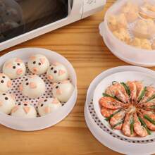 Microwave Steamer Box Heating Container Multi-Functional Cookware Mini Boiler Bread Heating Tool Steamed Rice Bowl, 1pc - White - View 3