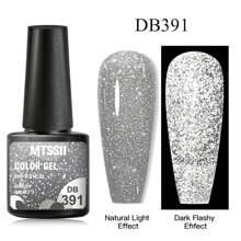 4件套反光亮片凝胶指甲油套装，银色、金色、粉色闪亮亮片指甲油，半永久指甲油，可卸除，UV/LED美甲装饰，美甲DIY沙龙居家美甲，女士美甲礼物 - 彩色 - 查看 9