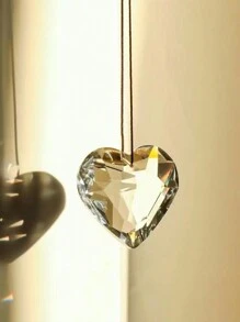 1 pieza de atrapanueves en forma de corazón con cristales, colgante de luz solar colorido, decoración para ventana de dormitorio, decoración de hogar arcoíris