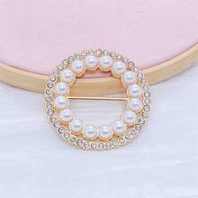 1pc Summer Pearl Round Dual-Use Scarf Button Heart-Shaped Simple Fashion Multi-Functional Knot Button - Multicolor - View 3