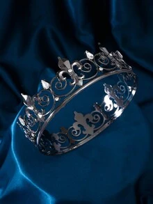 1pc Alloy Rhinestone Crown For European And American Party Dance Wedding Photo Shoot Birthday And Adults - Light Grey - View 4