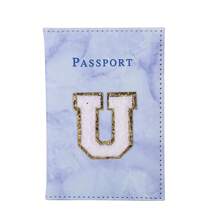 Letter Printed Simple Passport Holder For Daily Use - Blue - View 15