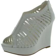 Women's Gladiator Back Zipper Wedge Heel Sandals - White - View 2