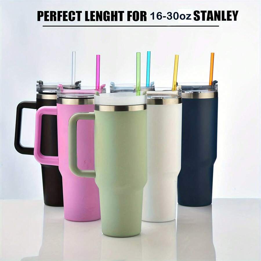 12pcs, Straw, Reusable Clear Plastic Glitter Straws, 12.4/9.06 Inch