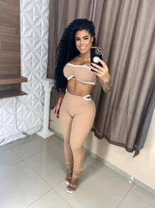 Women Two-Piece Outfits - Màu be - Xem 3