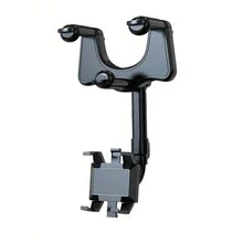 360° Car Phone Holder For Car Mount Phone And GPS Holder Support Rotating Adjustable Telescopic Phone Stand - Black - View 2