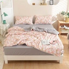 1pc Washed Rocca Summer Quilt, Bedroom Living Room Use - Sea Of Flowers - View 6