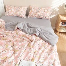 1pc Washed Rocca Summer Quilt, Bedroom Living Room Use - Sea Of Flowers - View 7