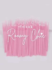 ROOMY CHIC Kit De Suministros De Extensión De Pestañas 500 Piezas 100 Cepillos Glitter Rosa Para Pestañas 100 Microbrush Rosa 100 Lip Brush Glitter Rosa 100 Parches Pestaña 100 Anillos Rosa Para Adhesivo Aplicadores Desechables Kit de Extensiones de Pestañas Mink 1x1 Utensilios de belleza Herramientas de Maquillaje Utensilios para cejas y pestañas - Rosa - Ver 3