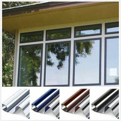 Folie de fereastră, folie de oglindă unidirecțională pentru ferestre, intimitate zi și noapte, folie decorativă reflectorizantă pentru sticlă, control al căldurii anti-UV, autocolante, decal de perete, decal din vinil pentru decorațiuni interioare, articole de decor de primăvară, reîmprospătați-vă casa, autocolante decorative Rama, cadouri de ziua de naștere, absolvire, accesorii de bucătărie, accesorii de bucătărie și baie, decor cameră, decor baie, decor casă