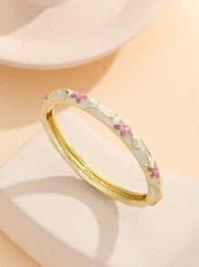 1 pièce Nouveau bracelet bohème en émail cloisonné plaqué or beige de style mode, bijoux de bracelet pour les filles et les femmes