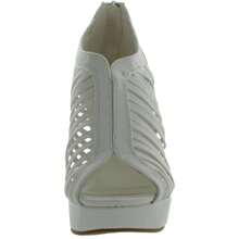 Women's Gladiator Back Zipper Wedge Heel Sandals - White - View 4