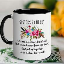 1入Not Sisters By Blood But Sisters By Heart杯子，11盎司，非生物姐妹杯子，靈魂姐妹杯子，最好的朋友杯子 - 彩色 - 查看 9