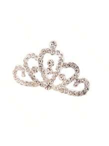 Koreanischer Stil Prinzessinnenkrone Strass Haarkamm Kinderhaarspange, Braut Haarschmuck Haarclip Accessoire