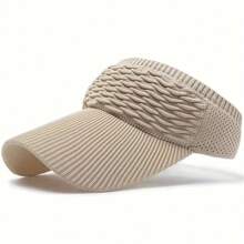 1pc Summer Women's Casual Elastic Knitted Cap, BreathableEmpty Top Sunshade Hat Outdoor Sports Hat Sun Hat Golf Beach Hat Beach Essential
