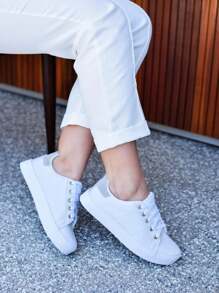 Women Mid-Calf Boots - Nude/Branco - View 6