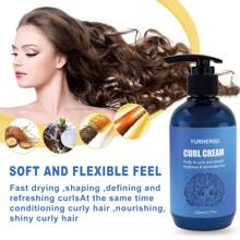 YURHERSU Crema rizadora de 220ml para cabello rizado - Mantiene el cabello fuerte y brillante, agrega grosor y volumen - Blanco - Ver 6