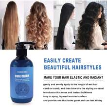 YURHERSU Crema rizadora de 220ml para cabello rizado - Mantiene el cabello fuerte y brillante, agrega grosor y volumen - Blanco - Ver 5