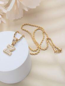 26 cái/bộ Vòng cổ chữ cái đầu tiên màu vàng dành cho nữ, thích hợp cho các tác phẩm thủ công - Vàng - Xem 21