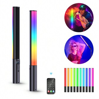 LUXCEO Luxceo 1 Pezzo P400 Rgb Bastone Luce Fotografica Con Batteria Incorporata E Telecomando, Luce Video Fotografica Portatile