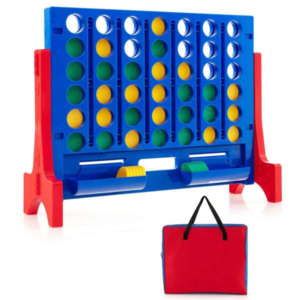 Lifezeal Wall Mounted Or Tabletop Giant 4 In A Row Jumbo 4-To-Score Connect Game Set