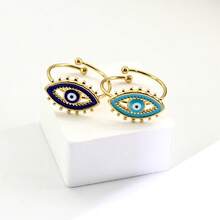 1 chiếc nhẫn mở trang trí mắt quỷ thời trang, thiết kế đơn giản cổ điển, thích hợp cho nam và nữ đeo hàng ngày hoặc đi biển - Nhẫn mắt quỷ - Xem 5