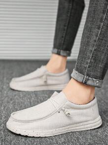 WASIROYI Men's Casual Slip-On Canvas Shoes With MD Outsole, Lightweight, Anti-Slip, Versatile, Suitable For Outdoor, Halloween, Independence Day, School, - Beige - View 5