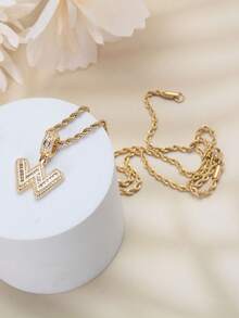 26 cái/bộ Vòng cổ chữ cái đầu tiên màu vàng dành cho nữ, thích hợp cho các tác phẩm thủ công - Vàng - Xem 16