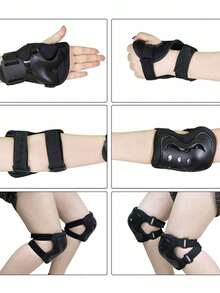 BOSONER 6pcs Children's Roller Skating And Ice Skating Pad Set: Knee Pads And Elbow Pads For Age 3-12 Girls/Boys, Kids Protective Gears For Skating, Cycling, BMX Biking, Skateboarding, Inline Skating, Scooter Riding Sports