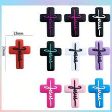 5/10/20 piezas de cuentas cruzadas de Halloween de silicona para bolígrafos, personajes de Jesús de fe, encantos de cuentas de silicona focales, kit de fabricación de llaveros, cuentas de silicona surtidas en forma de bolígrafo (cuentas de silicona de Jesús) - talón - Ver 3
