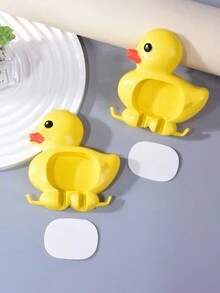 1pc Wall-Mounted Toothbrush Holder With Cover, Waterproof Storage Shelf For Couples, Electric Toothbrush Organizer - Yellow - View 5