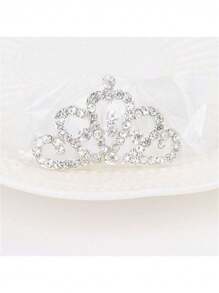 Koreanischer Stil Prinzessinnenkrone Strass Haarkamm Kinderhaarspange, Braut Haarschmuck Haarclip Accessoire