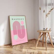 Uppsättning med 3 moderna rosa Bauhaus-stil väggkonsttryck på canvas, Bauhaus-affischer, abstrakt geometrisk väggkonst, modern väggkonst, galleriväggkonstset, sovrum vardagsrum hall matsal konstverk, väggdekor, sommardekor, rumsdekor, oinramad - Rosa - Visa 9