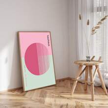 Uppsättning med 3 moderna rosa Bauhaus-stil väggkonsttryck på canvas, Bauhaus-affischer, abstrakt geometrisk väggkonst, modern väggkonst, galleriväggkonstset, sovrum vardagsrum hall matsal konstverk, väggdekor, sommardekor, rumsdekor, oinramad - Rosa - Visa 7