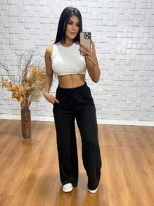 Women Pants - 黑色 - 查看 1