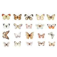 Paquete de pegatinas de PVC con diseño de mariposas , 40 piezas de pegatinas decorativas artísticas retro DIY para scrapbooking - Multicolor - Ver 3