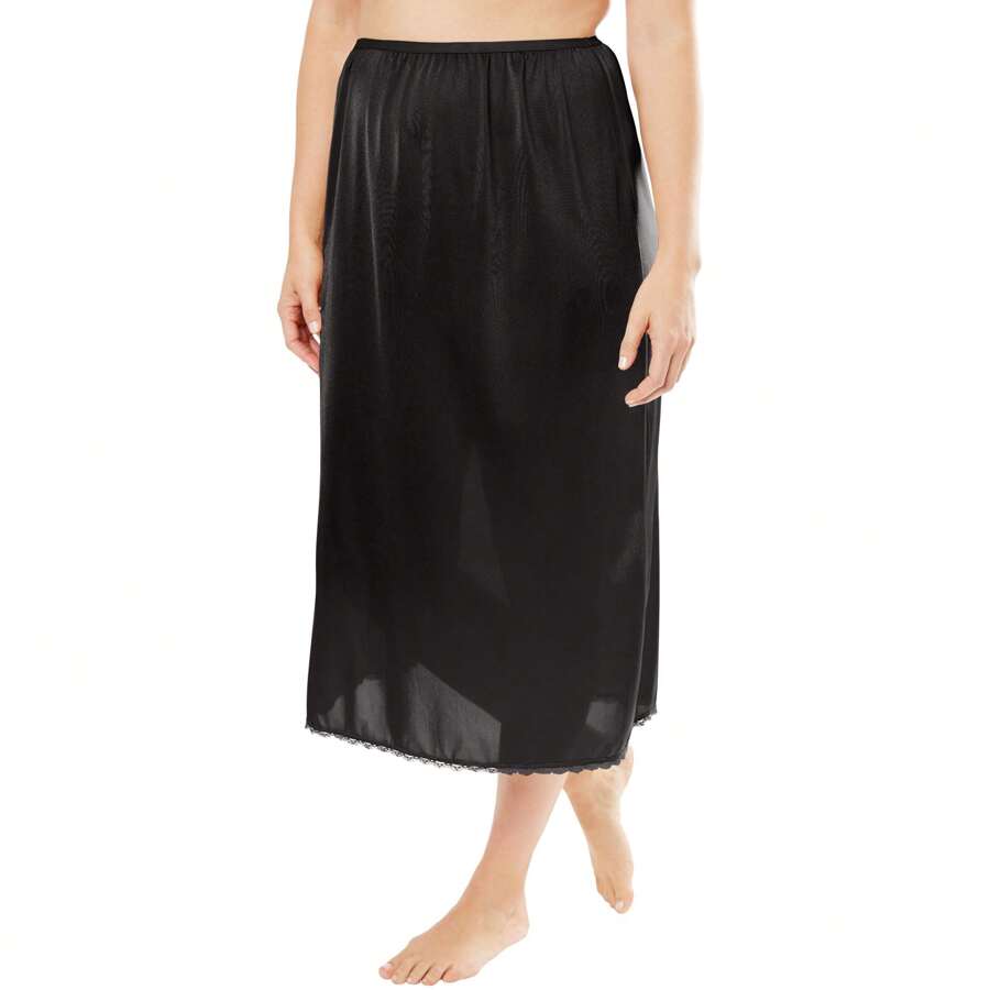 Comfort Choice Women's Plus Size 2-Pack 31" Half Slip - Black - View 1