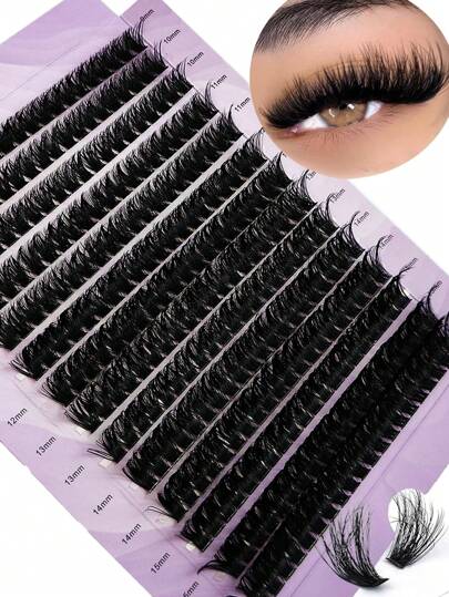 HBZGTLAD 280pcs/Set 14-Row 60/80pcs 0.05mm Faux Mink Eyelashes 9-16mm Mixed Length, 3D Russian Curl Individual Lashes, Black Makeup Eyelash Extension, Purple Box Packaging Lash Clusters, Eyelash Clusters, Individual Eyelashes, Lashes, Fake Lashes