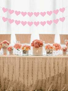 1 Bộ Hình Trái Tim Nỉ Vòng Hoa Và Vương Miện Hoa Màu Đỏ Và Hồng, Valentine/Cưới/Đính Hôn/Trang Trí Tiệc Kỷ Niệm - đỏ + hồng - Xem 6