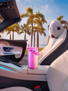 40oz Handled Vacuum Insulated Water Bottle, Stainless Steel Thermos Flask, Keeps Hot Or Cold For 34 Hours/10 Hours, Leak-Proof Lid And Straw, Portable Insulated Bottle For Outdoor Camping, Hiking, Driving And Travel - Pink - View 7