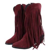 Women Mid-Calf Boots - 紅木色 - 查看 4