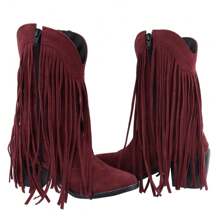 Women Mid-Calf Boots - 紅木色 - 查看 3
