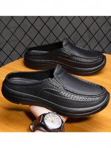 男裝鞋廚師鞋皮革舒適輕便防水防滑工作鞋