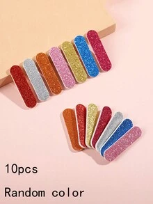 10 Chiếc Màu Sắc Ngẫu Nhiên Lấp Lánh Mini Dũa Móng Tay 6Cm Long Lanh Chà Nhám Washboard Cho Móng Tay & Móng Tay Nghệ Thuật, Chất Liệu EVA - Nhiều màu - Xem 1